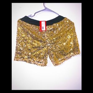 Gold sequins shorts